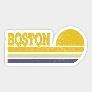 Boston Vintage Sunset Stripes Retro 70's Sticker